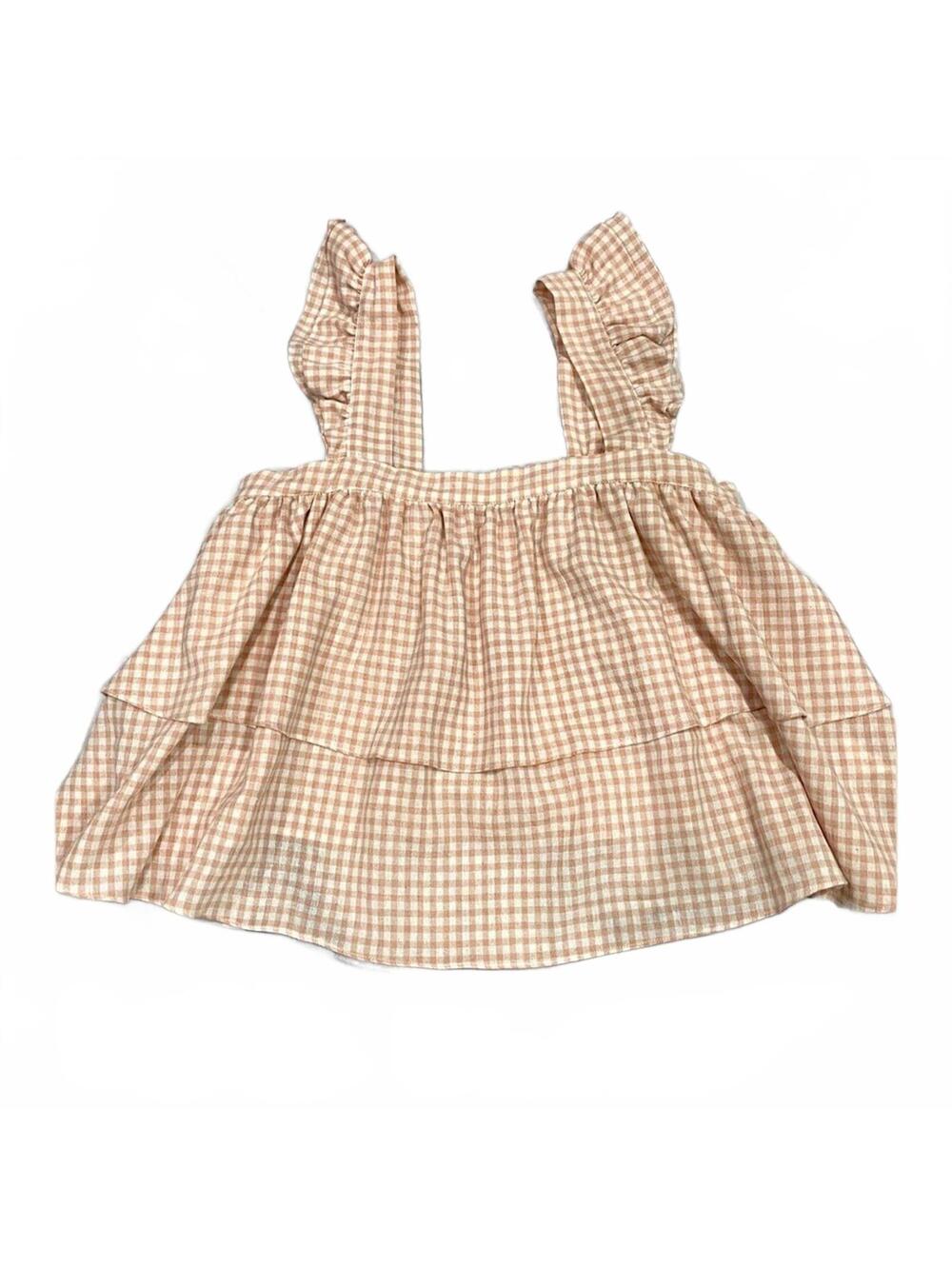 Copper Key Pink Gingham Ruffle Short Set Medium NWT Cottagecore Coquette - Picture 4 of 5